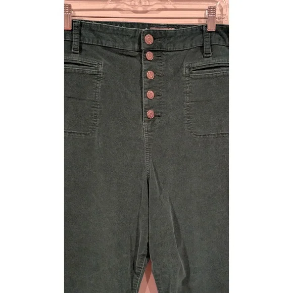 Torrid Corduroy Button Fly Flare Pants Forest Green Size 24W - Picture 4 of 10